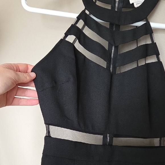 Lili Sidonio Black Shorts Romper With Cut Outs Zipper Back Size S - Picture 4 of 4